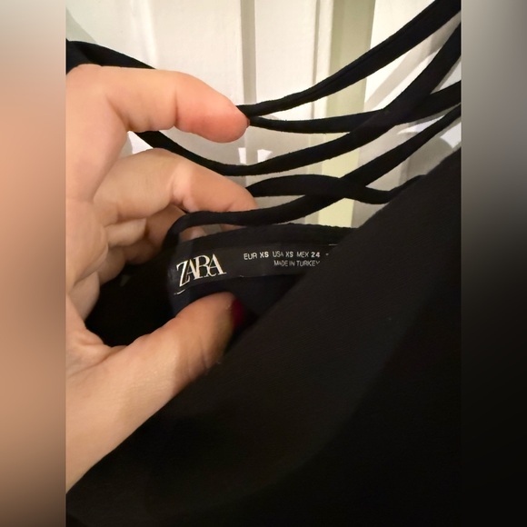 Zara Black Backless Dress with Lace-Up Detail - Picture 11 of 12